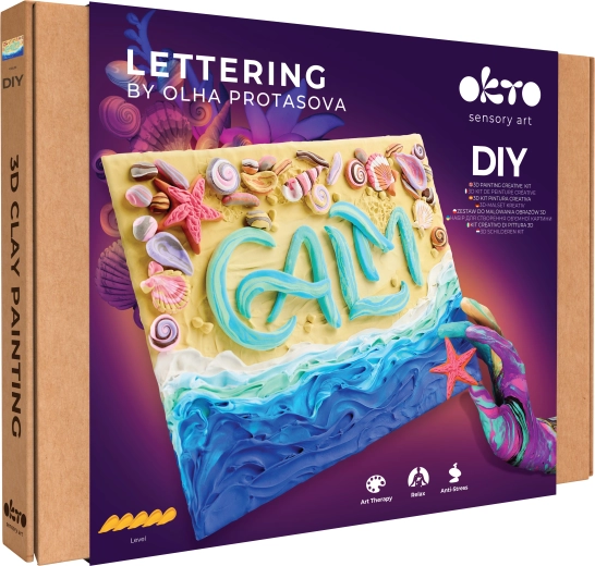 Kit artistique OKTO Lettering avec pâte à modeler Calm 30 × 40 cm