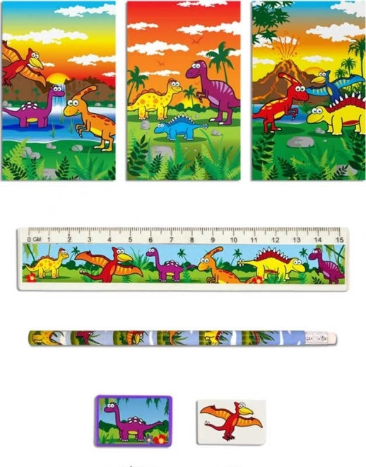 Set d’écriture à motif dinosaures