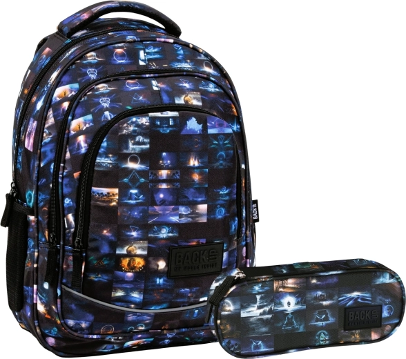 Set scolaire BackUP Cosmic cat 2v1 (sac à dos et trousse)
