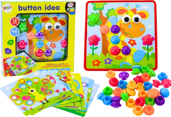 Puzzle pour enfants avec boutons colorés - 12 motifs