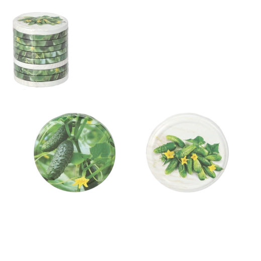 Set de couvercles de stérilisation 82 mm motif concombres, 10 pcs