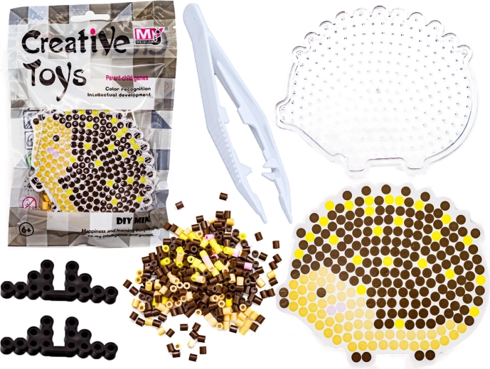 Perles à repasser – mini kit avec gabarit hérisson - 1 pièce