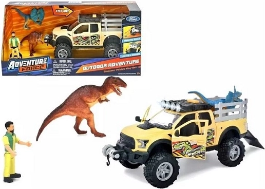 Adventure Force : jeep et dinosaure avec lumière et son