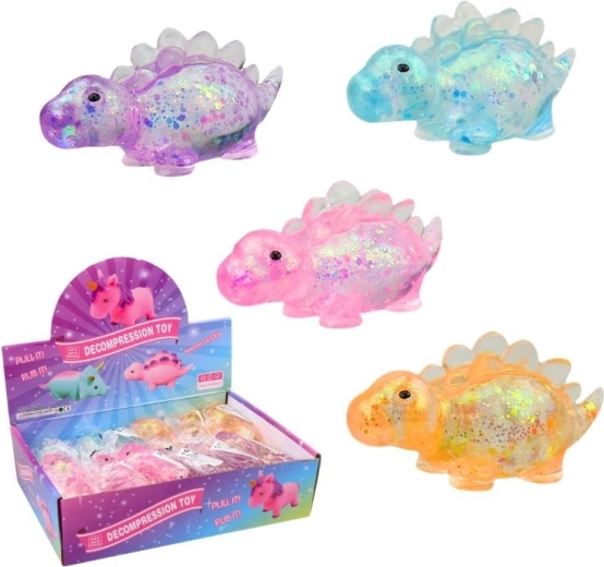 Dinosaure anti-stress à paillettes – jouet squishy à presser