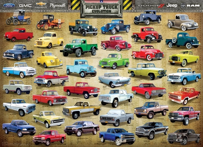 Puzzle EUROGRAPHICS évolution des pick-up 1000 pièces