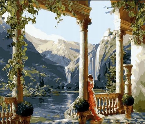 Norimpex peinture par numéros Femme sur la terrasse 40 × 50 cm