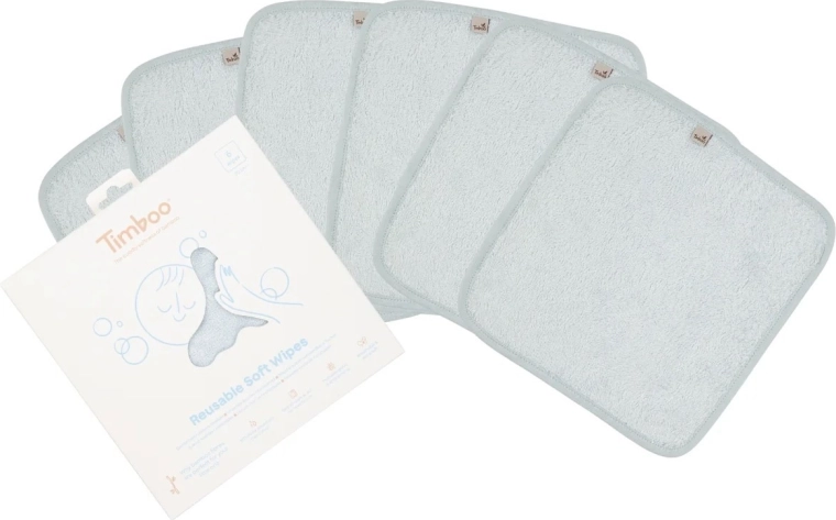 Timboo lingettes douces réutilisables Riviera Blue (6 pcs)