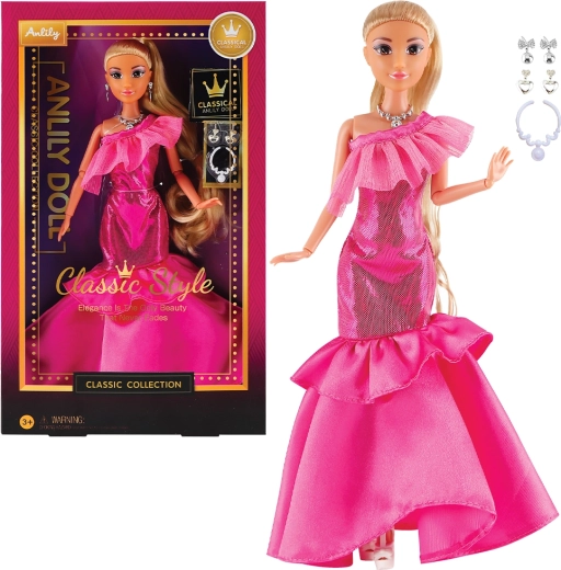 Poupée de mode en robe de soirée – rose foncé