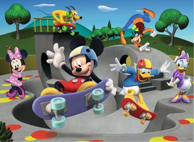 Puzzle Mickey & Minnie : Au skatepark XXL 100 pièces