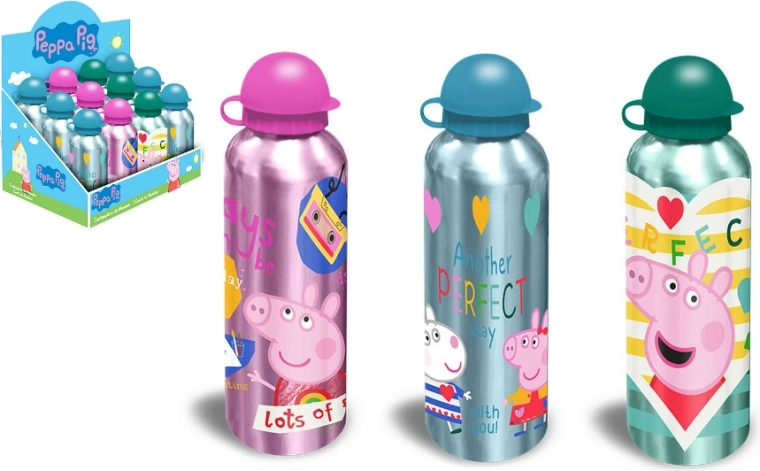 Gourde en aluminium avec motif PEPPA PIG, 500 ml