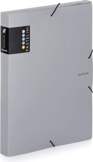 Boîte d’archivage avec élastique A4 grise PASTELINI