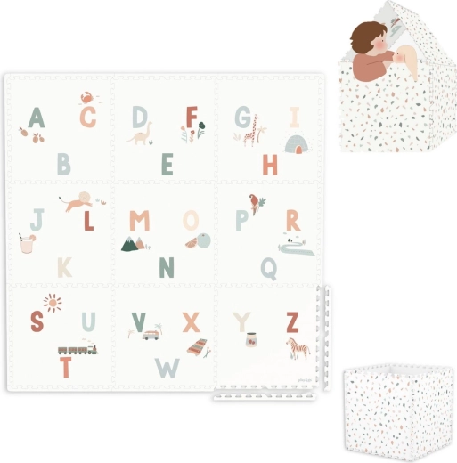 Tapis de jeu et boîte de rangement 2-en-1 Play&Go EEVAA alphabet