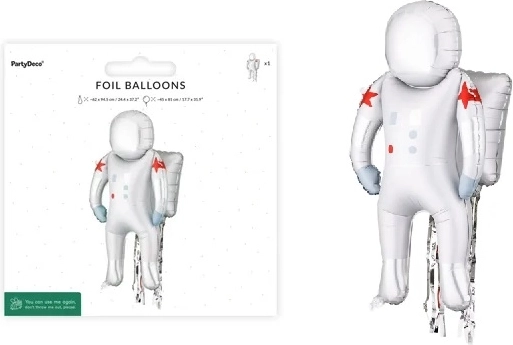 Ballon en aluminium Astronaute 45 × 81 cm (motifs assortis)