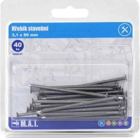 Clous de construction 80 × 3,1 mm, 40 pcs