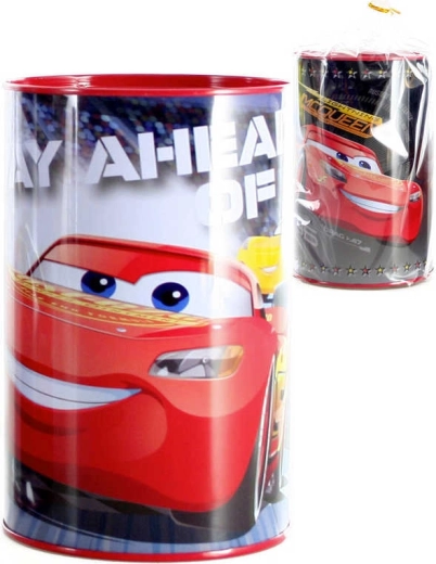 Tirelire métallique pour enfants Cars 15 cm ronde - 1 pièce