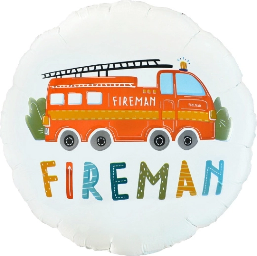 Ballon en feuille Fireman rond 18"