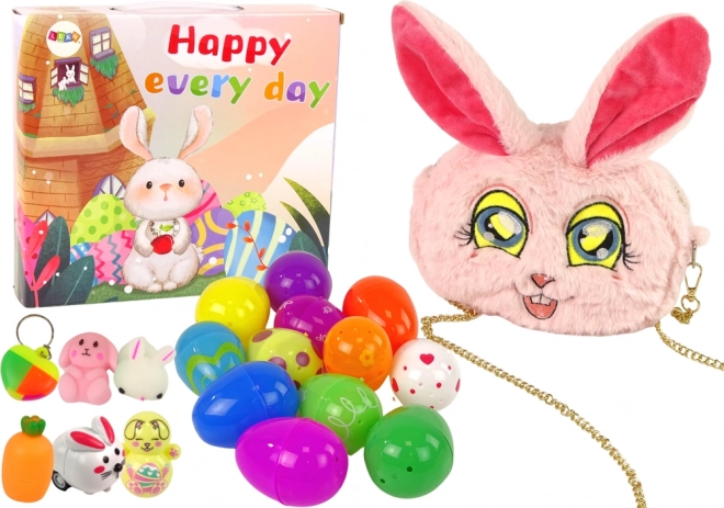 ensemble de Pâques œufs en plastique avec jouets fidget et sac bandoulière lapin