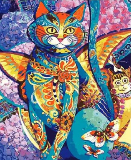 Norimpex peinture diamant Chat avec des ailes 30 × 40 cm