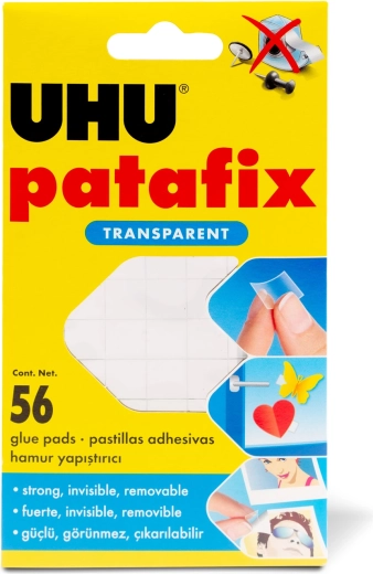 Patafix Invisible gomme adhésive transparente 56 pièces