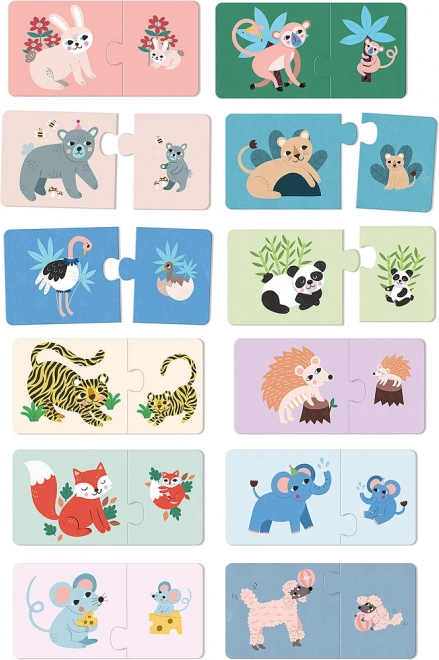 Puzzle en bois bébés et mamans Vilac