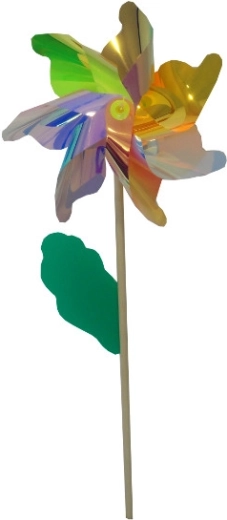 Moulin à vent avec poignée en bois 75 cm