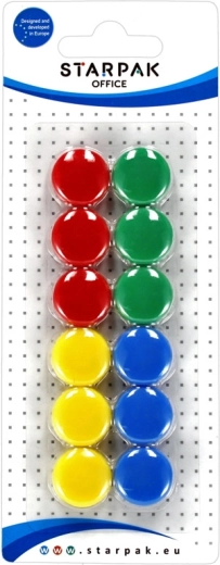 Aimants colorés, lot 22 mm - 12 pièces