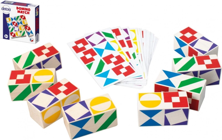 Jeu de société Domino Match en bois dans une boîte