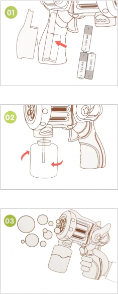 pistolet à bulles avec réservoir