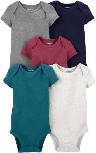 Bodies bébé Carter's à col américain, manches courtes, 5 pcs (taille 56)