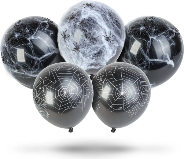 Set de ballons d’Halloween avec toile d’araignée et araignées