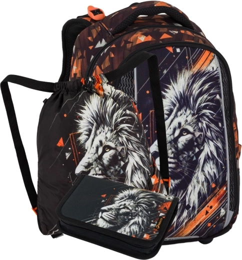Bagmaster Vega petit set scolaire pour élèves de CP/CE1/CE2 avec motif lion