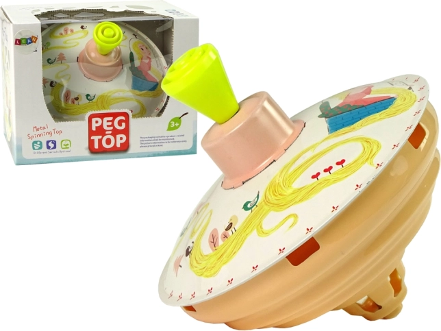 Jouet en métal toupie avec motif de Raiponce jaune