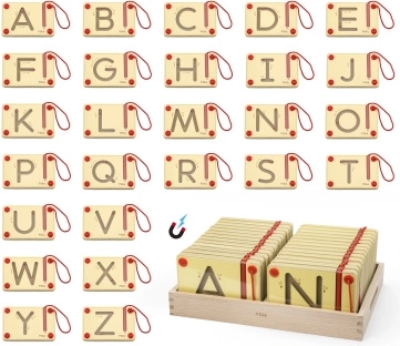 Tablette d’écriture magnétique en bois – lettres
