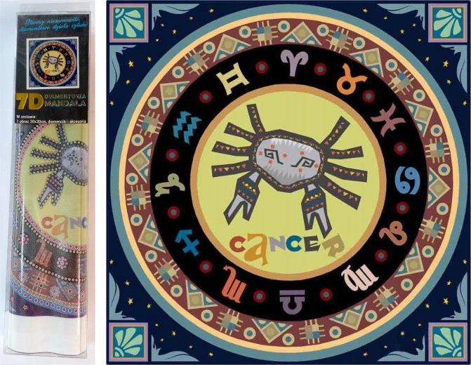 Norimpex peinture diamant 7D Signe du zodiaque Cancer 30x30 cm