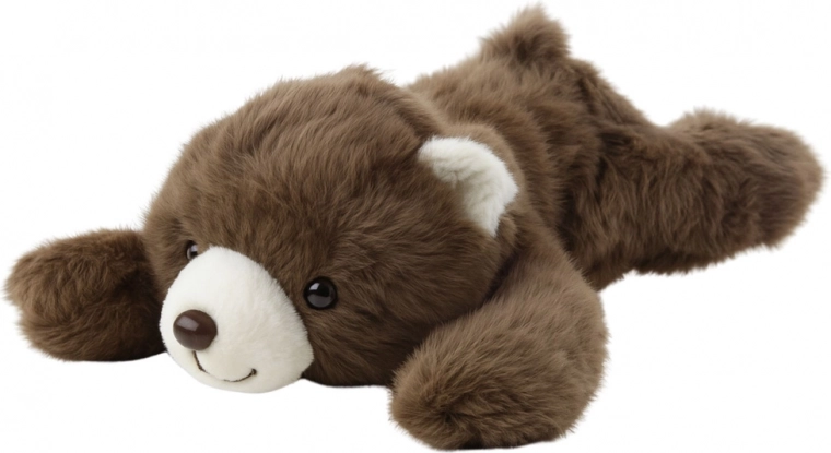Ours en peluche brun allongé 30 cm