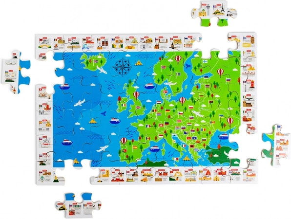 Bigjigs Toys puzzle de sol en bois carte de l’Europe – 48 pièces