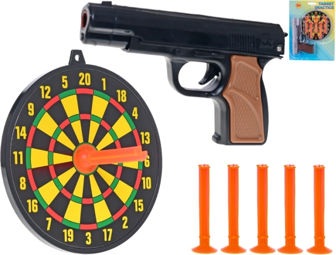 Pistolet pour enfants à ventouses avec cible 15 cm