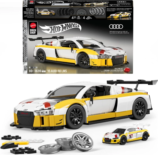 hot wheels brick shop ’15 audi r8 lms set de construction 820 pièces