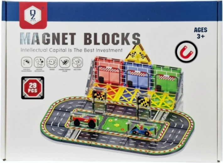 Blocs de construction magnétiques – piste de course - 1 pièce