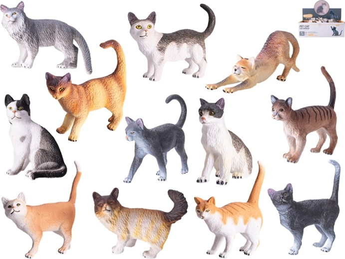 Set de figurines de chats réalistes 12 pcs