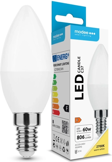 Ampoule LED flamme C37 8,5 W E14 806 lm blanc chaud Modee