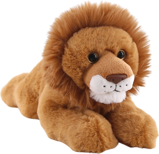 Lion en peluche allongé 25 cm