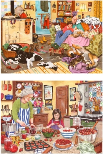 Puzzle Cœur de la maison, 2 x 500 grandes pièces