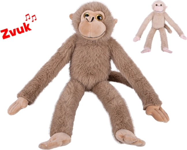 Singe en peluche avec son 55 cm