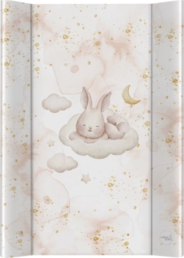 Ceba Baby matelas à langer 2 bords avec planche rigide 50 × 70 Ultra Light Sleepy Bunny
