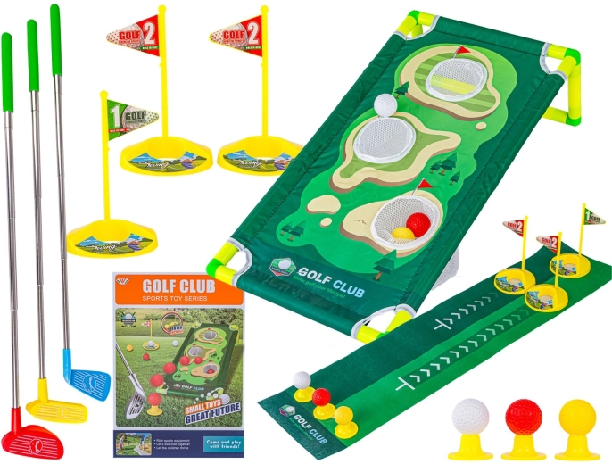 Mini-golf : jeu pour enfants avec tapis, clubs et accessoires