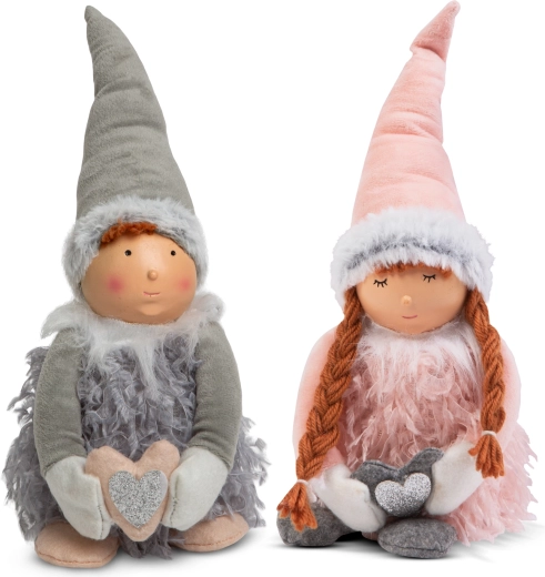 Poupée de Noël en textile, garçon ou fille, 38 cm - 1 pièce