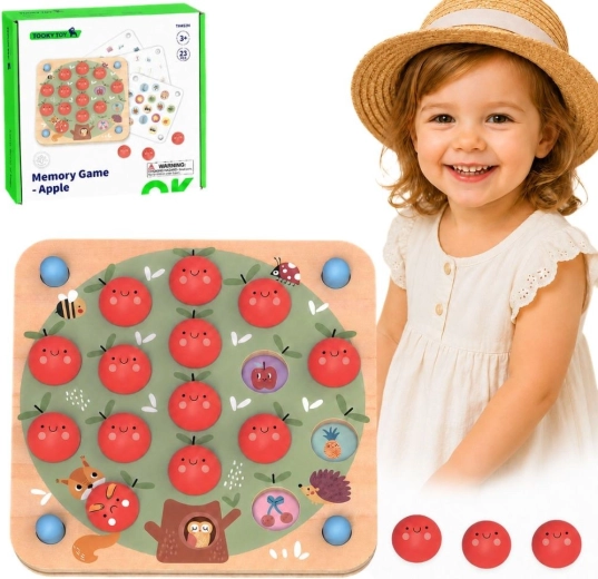 TOOKY TOY Jeu de mémo en bois Pommes