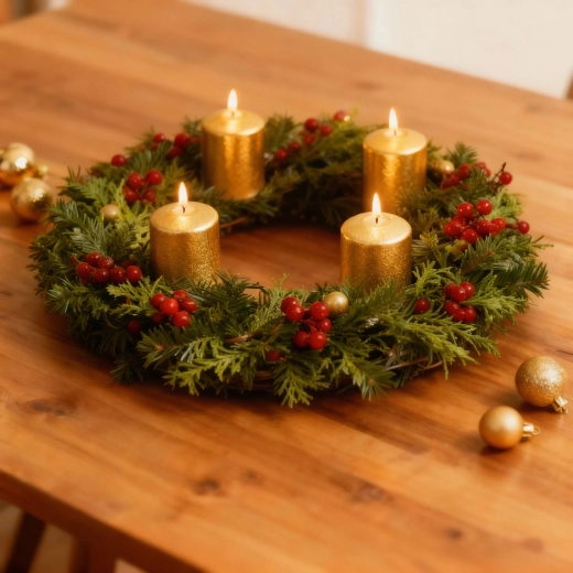 Set de 4 bougies cylindriques dorées sans parfum