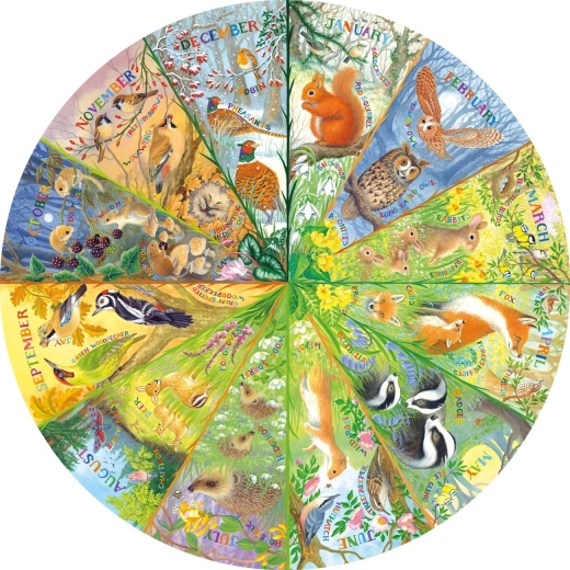 Puzzle rond Une année en forêt 500 pièces GIBSONS